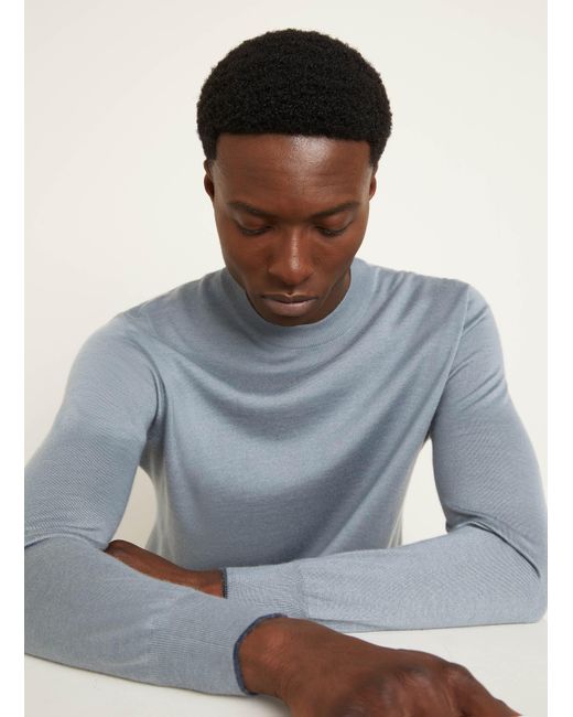 FIORONI CASHMERE Cashmere-Pullover mit Seide in Blue für Herren