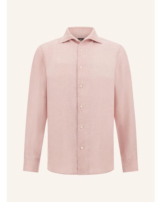 Boggi Leinenhemd Regular in Pink für Herren