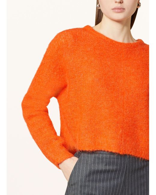 American Vintage Orange Cropped-Pullover mit Alpaka