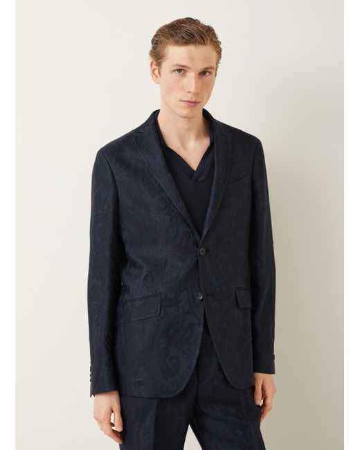 Etro Anzugsakko Extra Slim Fit mit Leinen in Blue für Herren