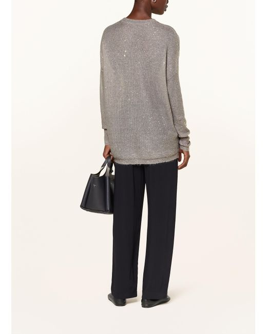 Fabiana Filippi Gray Pullover mit Pailletten