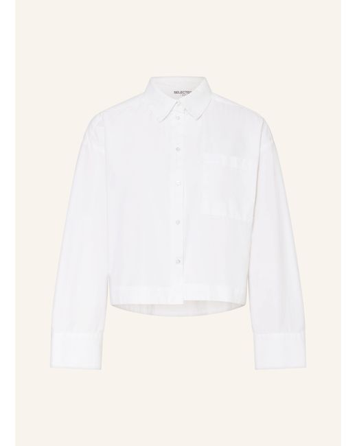 SELECTED Natural Cropped-Hemdbluse