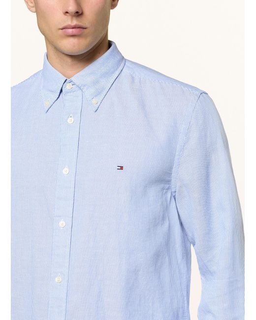 Tommy Hilfiger Hemd Regular Fit mit Leinen in Blue für Herren