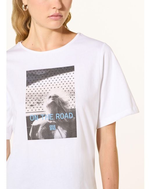 Ouí White T-Shirt mit Schmucksteinen
