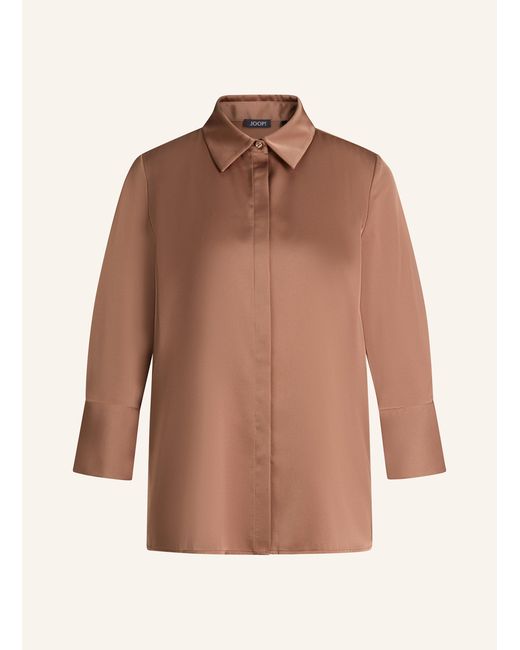 Joop! Brown Satin-Hemdbluse