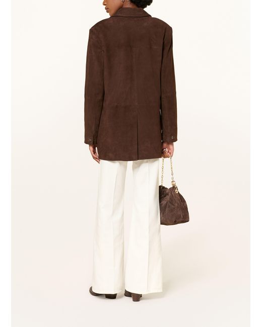 Ba&sh Brown Lederjacke MOSTY