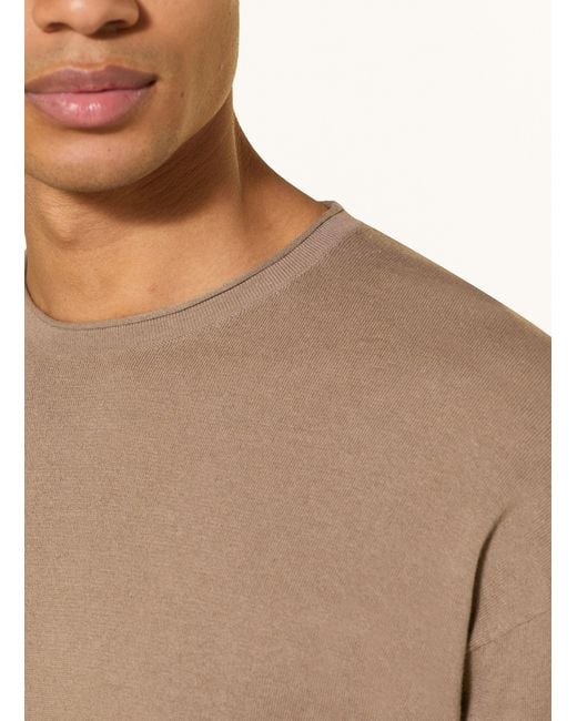 NN07 Strickshirt RYAN mit Leinen in Natural für Herren