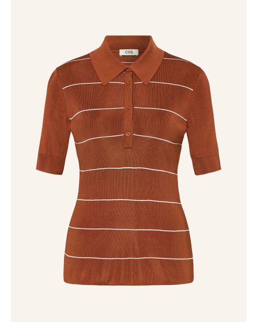 COS Brown Strick-Poloshirt
