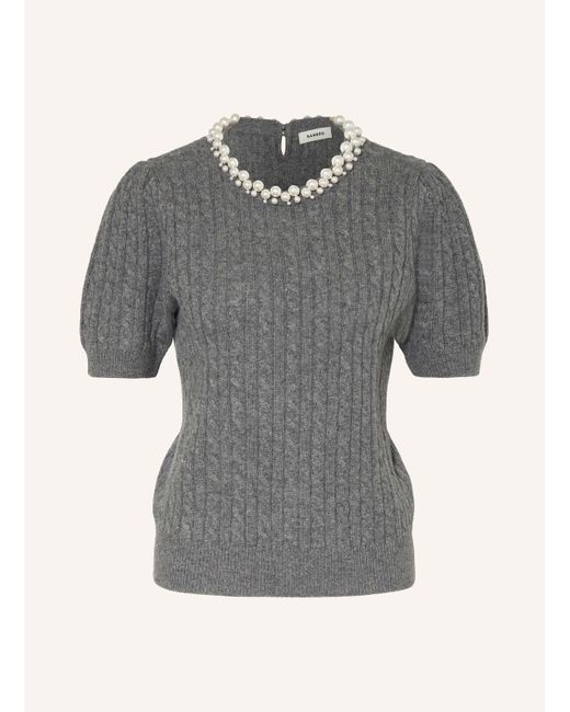Sandro Gray Strickshirt mit Schmuckperlen