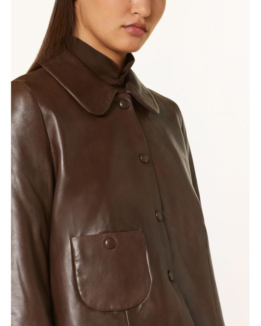 Ba&sh Brown Lederjacke MILOS