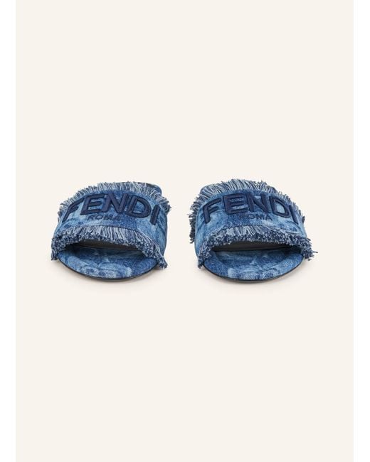 Fendi Blue Pantoletten