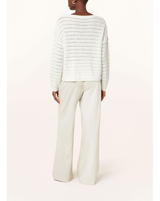 MARC AUREL Natural Pullover mit Pailletten