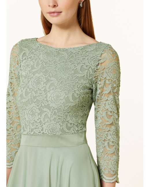 Swing Green Cocktailkleid mit Spitzenbesatz