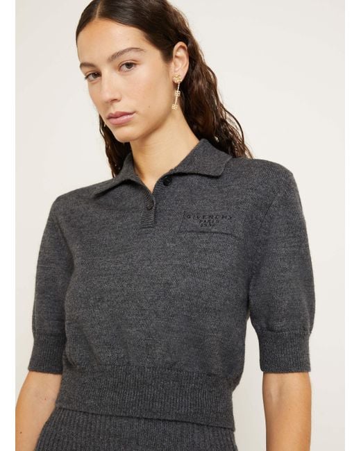 Givenchy Gray Strick-Poloshirt