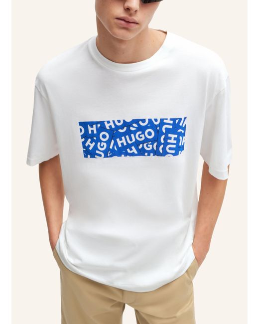HUGO T-Shirt NALAYO Regular Fit in Blue für Herren