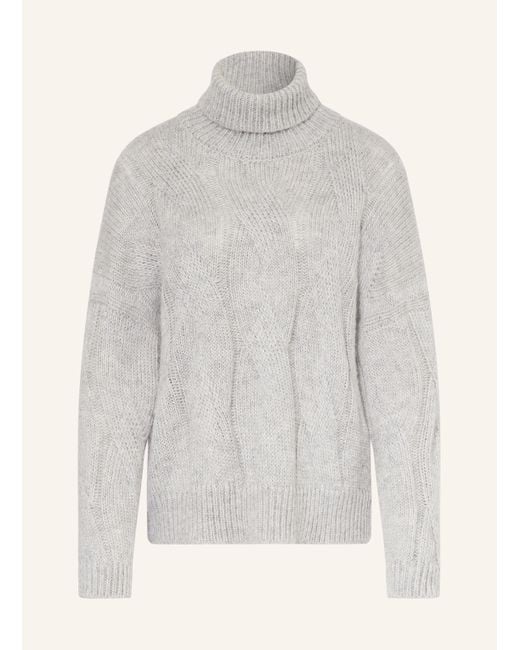 Peserico White Rollkragenpullover mit Alpaka und Pailletten