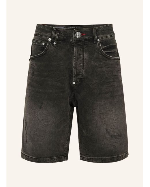 Philipp Plein Denim Shorts Formentera Skull in Gray für Herren