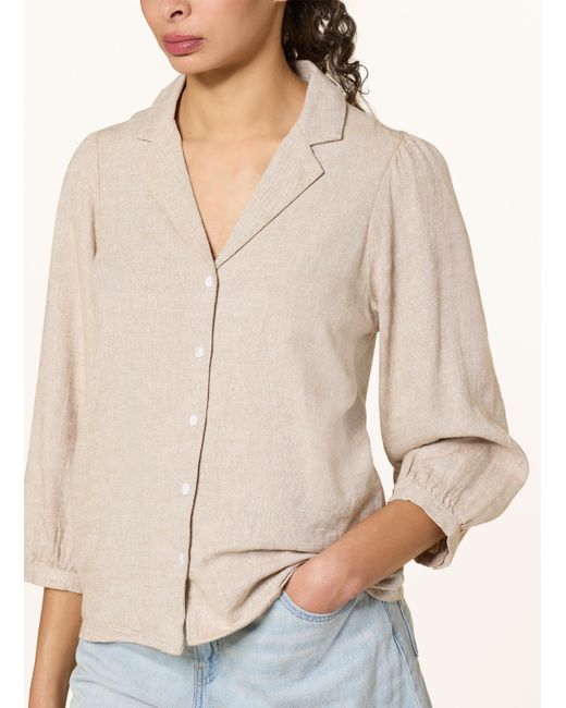 MSCH Copenhagen Natural Bluse MSCHPENNIE GINIA mit Leinen und 3/4-Arm