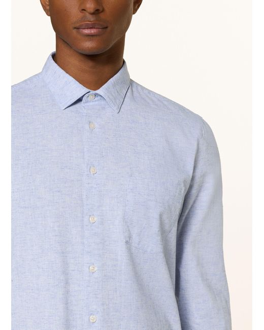 Maerz Hemd Regular Fit mit Leinen in Blue für Herren