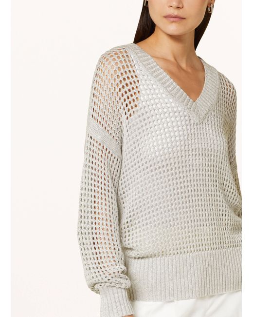 MARC AUREL Natural Pullover mit Glitzergarn