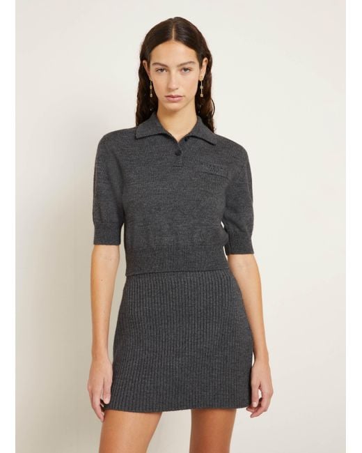 Givenchy Gray Strick-Poloshirt