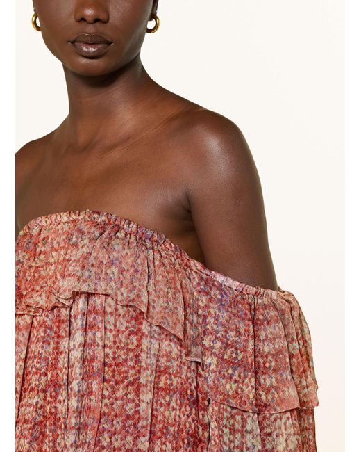 Ba&sh Pink Off-Shoulder-Top RUSH mit Rüschen