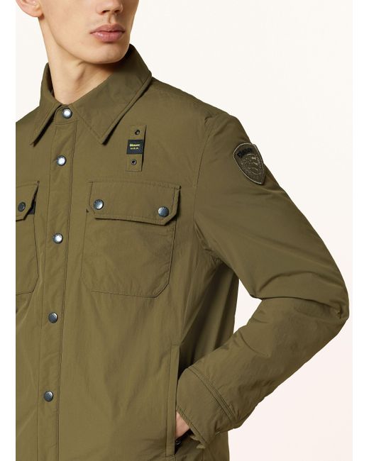Blauer Overjacket EVANS in Green für Herren