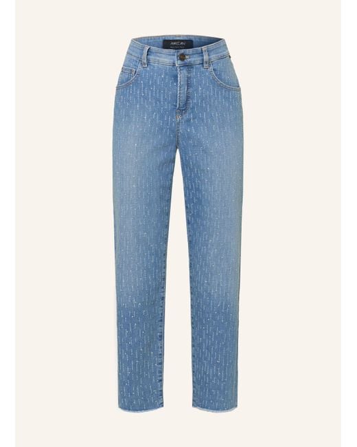 Marc Cain Blue Straight Jeans ROHA mit Schmucksteinen