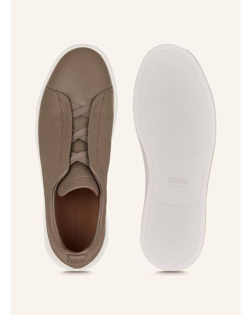 Zegna Slip-on-Sneaker TRIPLE STITCHTM in Brown für Herren