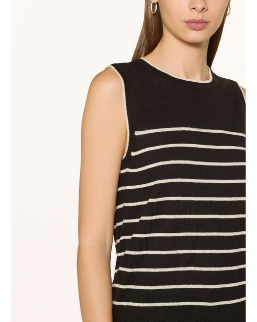 SELECTED Black Stricktop mit Leinen