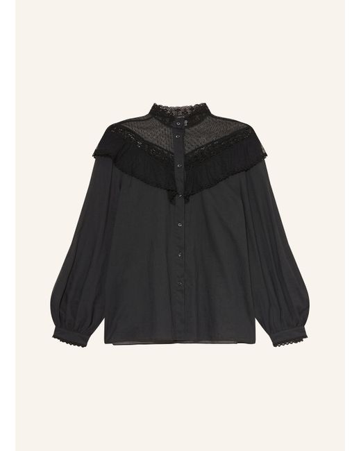 Weekend by Maxmara Black Bluse ASTICE mit Lochspitze