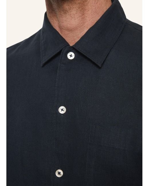 Marc O' Polo Kurzarm-Hemd Regular Fit aus Leinen in Blue für Herren