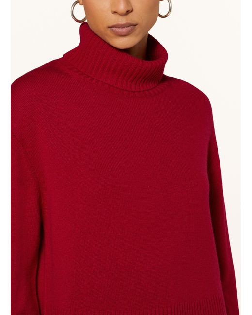 DARLING HARBOUR Red Rollkragenpullover mit Cashmere