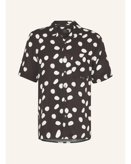 Neuw Resorthemd YU Comfort Fit mit Leinen in Black für Herren