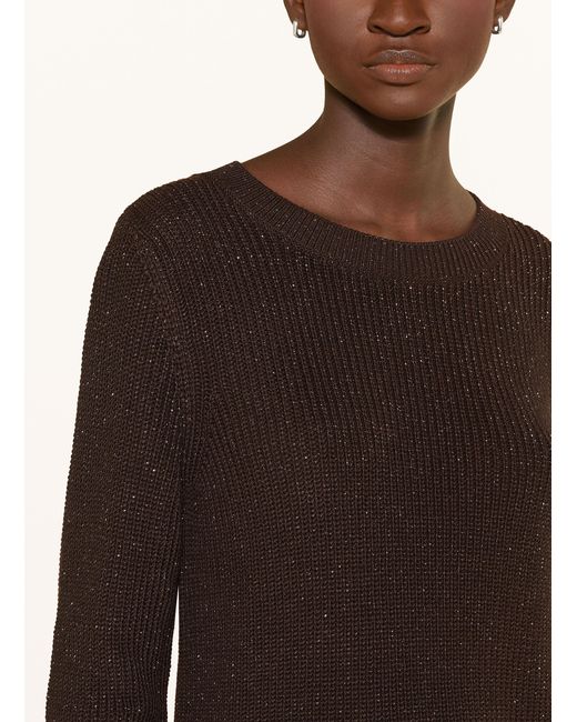 Monari Brown Pullover mit Glitzergarn