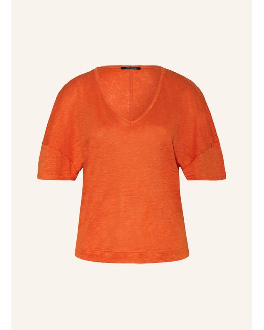 Luisa Cerano Orange T-Shirt aus Leinen