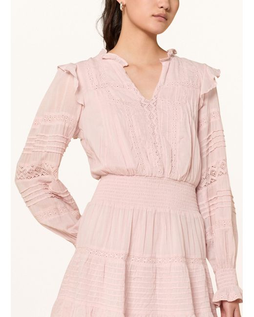 Neo Noir Pink Kleid ARAN mit Spitze und Rüschen