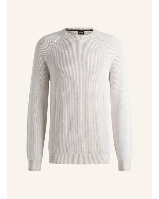 Boss Pullover H-JILBERTO Regular Fit in White für Herren