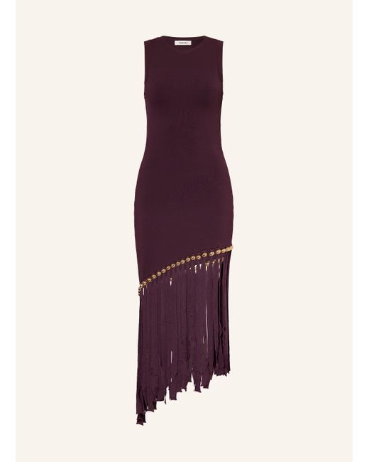 Sandro Purple Kleid mit Schmuckperlen