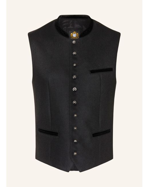 hammerschmid Trachtenweste MANUEL Extra Slim Fit in Black für Herren
