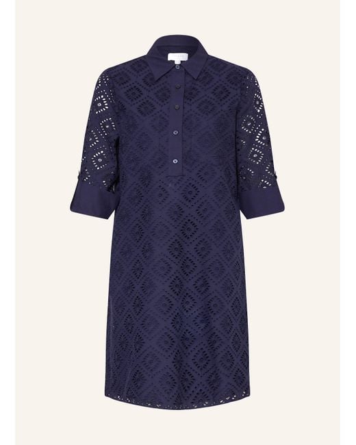 Hobbs Blue Hemdblusenkleid MARCIA aus Lochspitze mit 3/4-Arm