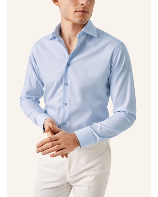 Eton of Sweden Contemporary fit Piqué-Hemd in Blue für Herren