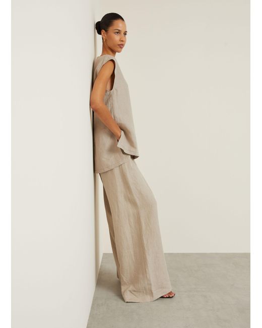 Max Mara Natural Blusentop COLIMBO aus Leinen