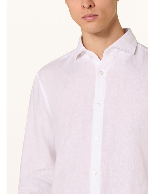 Strellson Leinenhemd CEASAR Regular Fit in White für Herren