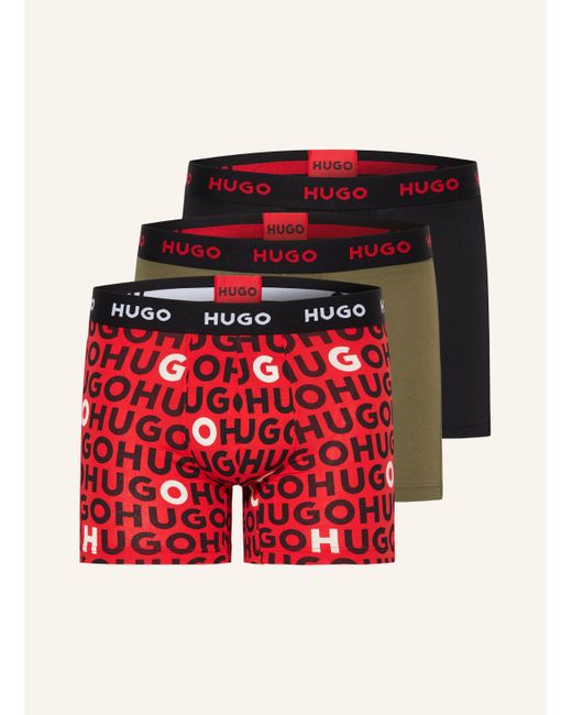 HUGO 3er-Pack Boxershorts in Red für Herren
