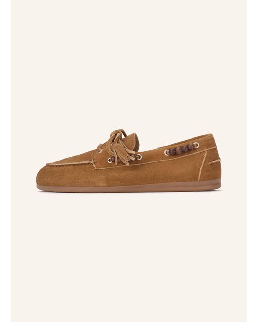POSA Brown Bootsschuhe mit Schmuckperlen