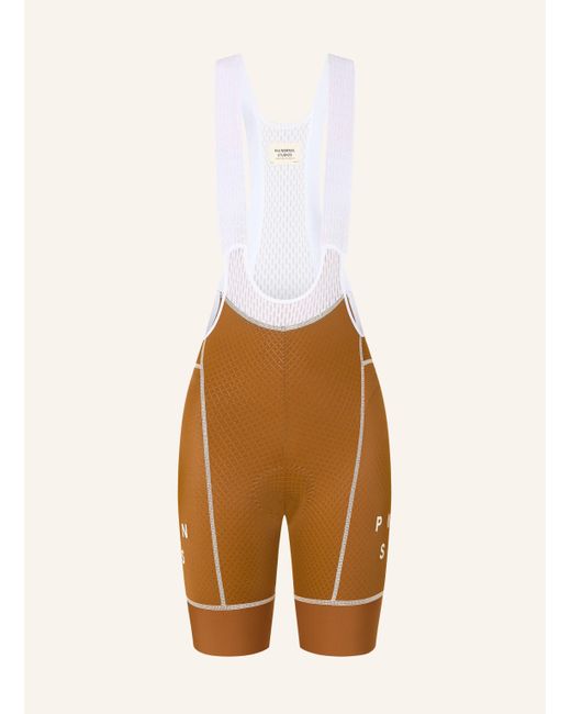 Pas Normal Studios White Radhose MECHANISM BIBS mit Trägern und gepolstertem Einsatz