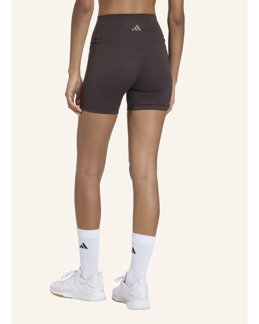 Adidas Gray 3-STREIFEN STUDIO ALL ME BOOTY SHORT LEGGINGS