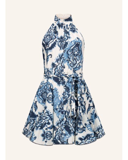 CLAIRE LUISE Blue Blumiges Minikleid