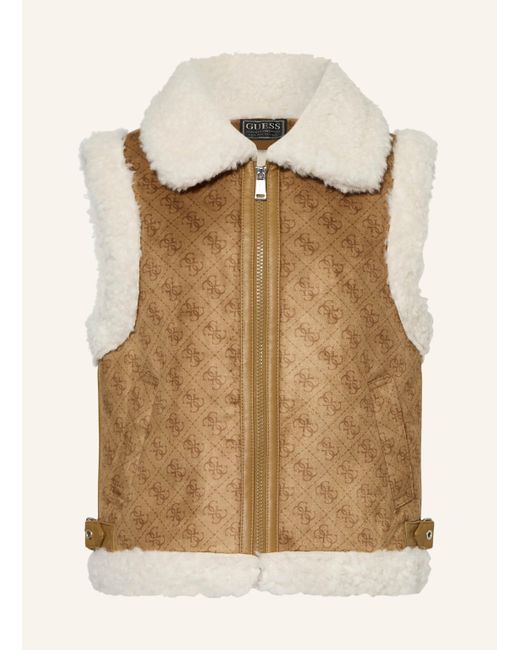 Guess Natural Weste mit Teddyfell